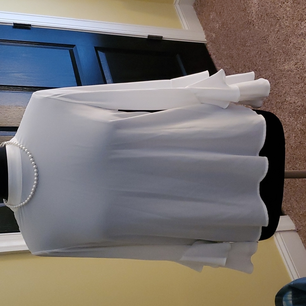 Eloquii cream ruffle blouse